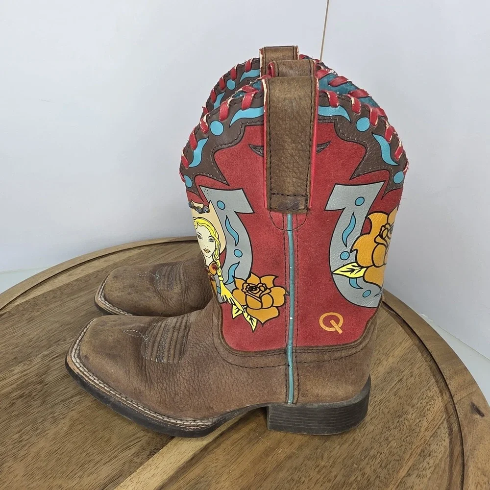 Ariat Quincy Mustang Sally Girls Cowboy Boots Youth 11 Brown Leather Western‎
